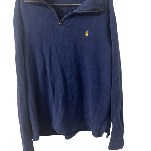Polo Ralph Lauren Collared 1/4 Zip Blue Pull Over Sweater men Size small - Picture 6 of 16